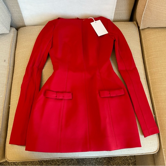 NWT HELSA The Parasol Long Sleeves Mini Dress - Red Bow Detail - Picture 6 of 15